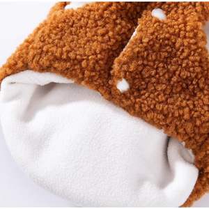 Manteau chaud en polaire polyester pour chat avec capuche et pompon pour petits chats, vêtements d'hiver unisexes, design doux et confortable - Product Image 4