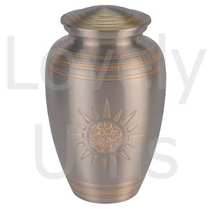 Urna Funeraria con Sol Grabado en Relieve. Un sol dorado adorna la urna funeraria con sol grabado en relieve. - Product Image 5