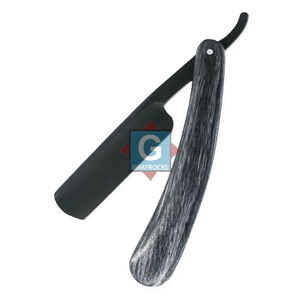 Navaja de afeitar profesional vintage de madera para barbería, con funda. - Product Image 3