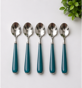 Ensemble de couverts en acier inoxydable avec manche bicolore, vaisselle réutilisable polie miroir pour mariage et maison - Product Image 1