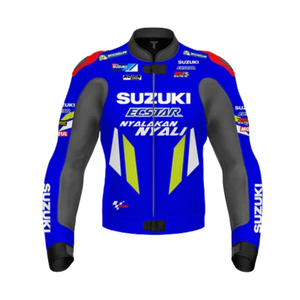 Veste de course en cuir de vache véritable Zuzuki pour homme/Chaquetta sur mesure avec protection dorsale CE niveau 2 - Product Image 1