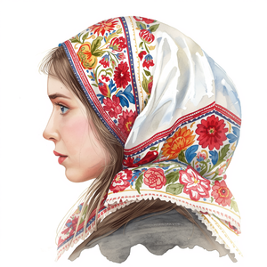Traditional Slavic Polish <b>Head</b> Scarf Soft Cultural Fashion <b>Wrap</b> with OEM ODM Customization - Product Image 1