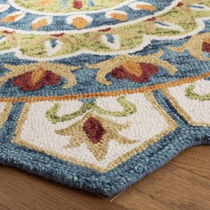Alfombra de Lana Irregular Hecha a Mano con Diseño Artístico Moderno, Alfombra Colorida con Motivos Florales para Sala de Estar y Picnic, Lavable - Product Image 3