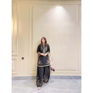 Hermoso Conjunto de Fiesta con Top y Pantalones Palazzo con Dupatta, Talla XL, para un Look Impresionante - Product Image 5