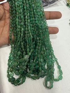Perles ovales lisses en émeraude zambienne AAA, 5*7 mm, brins de 16 pouces pour la fabrication de bijoux à prix de gros - Product Image 4