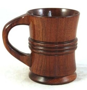 Eco Friendly Wooden Coffee Mug Handmade Solid Wood Mug Natural Finish Rustic Style Drinkware for Kitchen Dining - Product Image 4