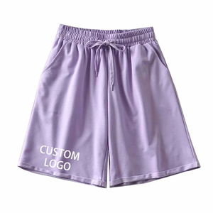 Shorts de Cintura Alta, Holgados, de Tela Transpirable y Ecológica de Alta Calidad, Color Sólido, Estilo Casual para Mujer, Venta al Por Mayor - Product Image 2