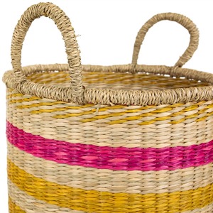 Set of 3 Seagrass <b>Baskets</b> in Mixed Colors Handmade <b>Storage</b> <b>Basket</b> Wholesale eco-friendly Made in Vietnam - Product Image 5