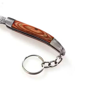 Porte-clés pliant haut de gamme en acier Damas, couteau de poche pliant, vente en gros, livraison directe, anneau avec gravure, offre spéciale - Product Image 6