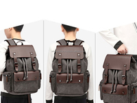Mochila Premium ALBORZ B85 Unisex de Lona Encerada y Cuero para Portátil, Hecha a Mano, con Logotipo Personalizado en Relieve, Estilo Geométrico Vintage, para Viajes y Senderismo
