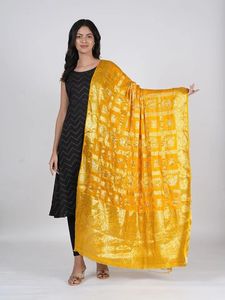 Dupatta en soie artisanale Bandhani - Product Image 3