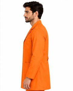 Blouse de laboratoire blanche pour homme, col à revers, manches longues, respirante, en polycoton, uniforme médical, vêtements de travail pour laboratoire de chimie - Product Image 2