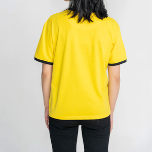 Women's Yellow Crew Neck T-Shirt Loose Fit Short Sleeve Solid Color Casual Jersey Cotton <b>Top</b> Breathable All Seasons Soft Fabric - Product Image 2