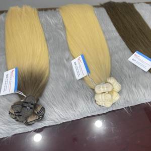 Paquetes de cabello liso, máquina de trama, cabello humano Remy de Vietnam, brillo Natural, textura suave, extremos gruesos, fuente al por mayor - Product Image 3