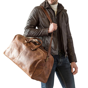 Sac de voyage unisexe moderne et écologique de grande taille avec fermeture éclair, en cuir véritable, imperméable, design personnalisé, qualité supérieure - Product Image 2