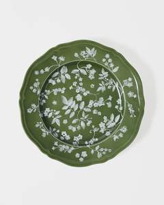 Vaisselle en métal vert et blanc, style floral, pour mariage, banquet, hôtel, assiette à dîner en métal - Product Image 1