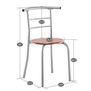 Set da Pranzo con Tavolo e Due Sedie in PVC Effetto Legno Marrone, Codice 35204938 - Product Image 3