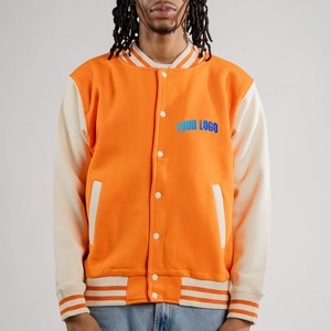 Veste universitaire personnalisée en laine pour seniors avec manches en cuir et broderies chenille de noms et numéros Letterman - Product Image 1