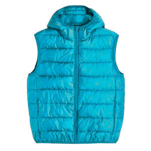 Chaleco acolchado para hombre, tela transpirable, diseño sin mangas, sudadera con capucha y cremallera, corte regular, impresión de logotipo personalizado, chaleco acolchado para hombre - Product Image 1