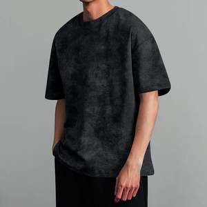 Wholesale 100% Cotton Men's Vintage Washed <b>Distressed</b> Shirt Short Sleeve Solid Round Neck T-Shirt Oversized Fit Casual Loose <b>Top</b> - Product Image 2