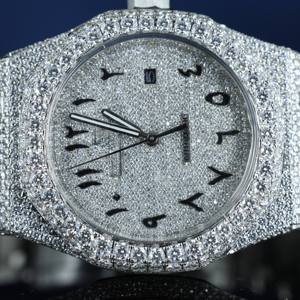 Reloj de Lujo con Diamantes Cuadrados de Alta Gama, 46 mm, Esfera con Indicadores, Resistente al Agua, Cuarzo, Acero Inoxidable, Fecha Automática - Product Image 5