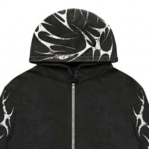 Sweat-shirt à capuche unisexe jaune coupe oversize avec impression par sublimation, poche, style décontracté, tricoté en molleton bouclette, orné de strass, idéal pour l'automne - Product Image 4