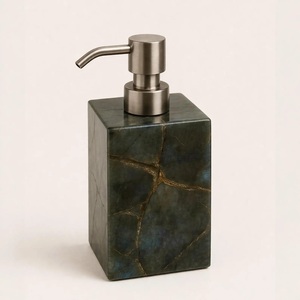 Stone Bathroom Accessories Set Natural Labradorite Marble Bath Set Soap Dispenser Tissue Holder & Tray for Hotel Bathroom Decor - Product Image 4