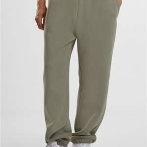 <b>Mens</b> French Terry Fabric Joggers Pants Midweight Soft Comfort Casual Lounge Elastic Drawstring Tapered Fit Everyday Trousers - Product Image 4