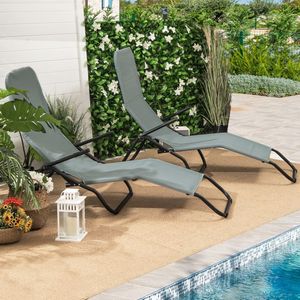 2 Lettini Prendisole Portatili da Giardino con Design a Dondolo, Impilabili per Comfort e Praticità - Product Image 5