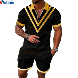 Conjunto Deportivo Corto para Hombre, Talla Grande, con Logotipo Personalizado, Colección de Verano, Cómodo y Transpirable, Ropa de Playa - Product Image 3