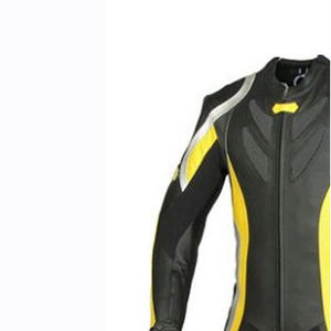Men Full Sleeve Black Yellow Printed Customizable Leather Motorcycle <b>Racing</b> <b>Jacket</b> Breathable All Seasons Wear - Product Image 2