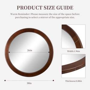 Espejo de Pared Rústico con Marco de Madera de Nogal, Estilo Rústico para Baño, Dormitorio, Sala de Estar, Entrada - Product Image 4