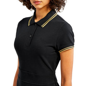 Vintage French Style 2025 Lady Polo Collar Short Sleeve Pleated Hem Wear Women A-line Solid Knit <b>Mini</b> - Product Image 5