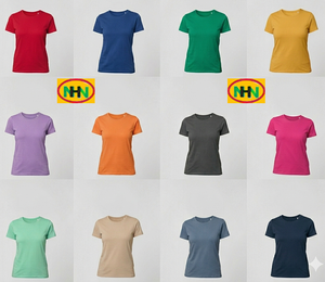 Nuevas Camisetas de Moda Personalizadas Ecológicas para Mujer, Cuello Redondo, Color Sólido, Manga Corta, Casual, 100% Algodón, Anti-Pilling, de Fábrica - Product Image 1