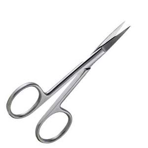 Tijeras Iris SQ-SI-HA11-016 4.5 con Puntas Curvas Afiladas para Zurdos, Instrumento Quirúrgico Alemán Premium, Manual, Certificado CE - Product Image 1