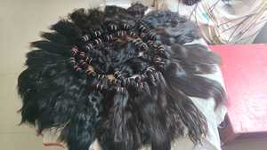 100% Natural Indian Human Hair Wavy Extensions Raw Virgin Hair Natural Black Soft and Tangle Free for Wholesale Export - Product Image 6