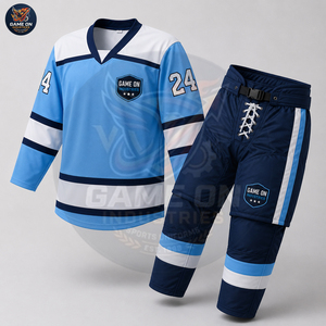 Sublimated Team Uniform Breathable Moisture Wicking Athletic Sportswear Factory Direct Custom Ice Hockey Jersey and Padded Pants - Product Image 3