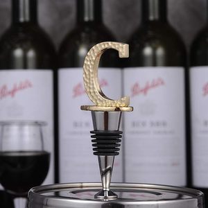 Tapón de Botella de Vino Metálico con Letra C Dorada, Diseño de Sellado Acanalado, Reutilizable, Apto para Alimentos, Portátil y con Vacío - Product Image 4