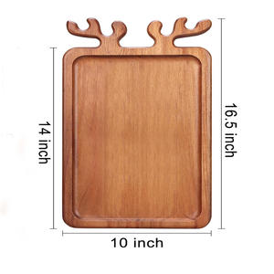 Plateau polyvalent en bois d'acacia pour servir des plats de Noël, du fromage, des fruits et de la charcuterie. - Product Image 3