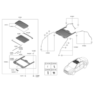 Nouveau verre de toit ouvrant d'origine OEM 81630M6000 - Product Image 2