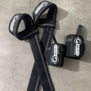 Juego de Muñequeras de Neopreno y Elásticas y Correas de Levantamiento de Pesas para Entrenamiento de Fuerza - Correas Ajustables Ligeras en Forma de 8 - Product Image 1