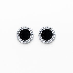 Pendientes Románticos de Ónix Negro Natural con Engaste de Bisel, Plata de Ley Chapada en Rodio, Regalo para Compromiso, Boda o Aniversario - Product Image 2
