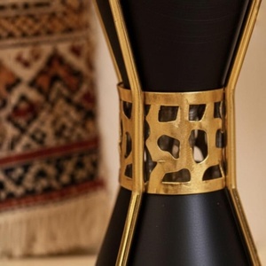 Arabic Black & Gold <b>Bakhoor</b> Burner - Luxury Metal <b>Oud</b> Holder With Hourglass Design. Premium Middle Eastern Home Decoration - Product Image 4