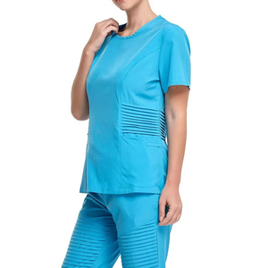 Tenue Médicale Personnalisée pour Femme – Haut Col V et Pantalon en Tissu Tricoté Coton-Polyester Respirant – Uniforme de Soins de Santé Couleurs Personnalisables - Product Image 3