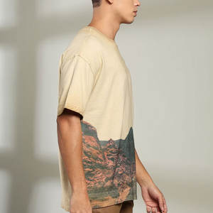 T-shirt Homme Élégant Col Rond 100% Coton Écologique Séchage Rapide Manches Courtes Coupe Oversize Épaules Tombantes Vente en Gros OEM - Product Image 6