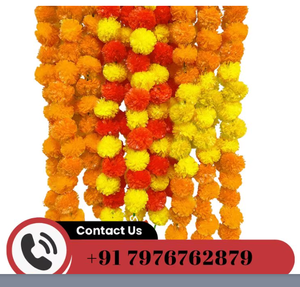 Traditional Orange Yellow Red <b>Flower</b> <b>Garland</b> Hanging Home Decor for Diwali Indoor Living Room 100% Handmade Plant Fiber - Product Image 3