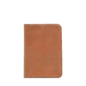 Sleek Camel Tan Genuine Leather Vertical Bi Fold <b>Wallet</b> Slim Six Diagonal Card Slots Smooth Texture Minimalist <b>Cash</b> Pocket Case - Product Image 4