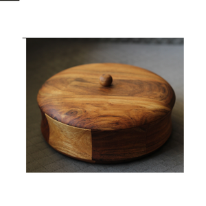 Handmade Wooden Roti Box Kitchen Food Storage & Display on <b>Table</b> Home Use Chapati Box for at best price - Product Image 1