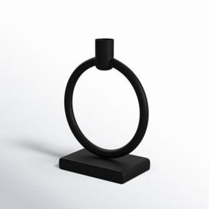 Support à bougie en métal design noir, finition élégante, pour dîner romantique aux chandelles, décoration maison et mariage. - Product Image 4