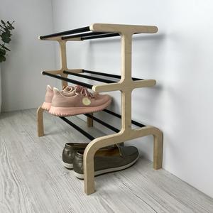 Round Shoe Rack Stool With <b>Cushion</b> Seat Dual Tier <b>Storage</b> Organizer Space Saving Design Strong Frame Stylish Entryway Unit - Product Image 4